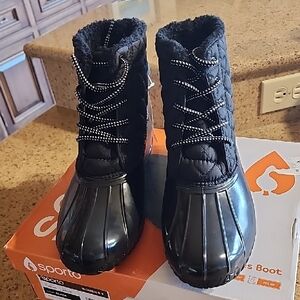 Sporto Black Winter & Rain Boots NEW IN BOX SIZE-9